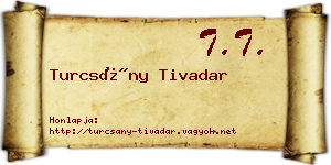 Turcsány Tivadar névjegykártya